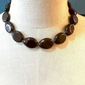 Brown beaded choker necklace